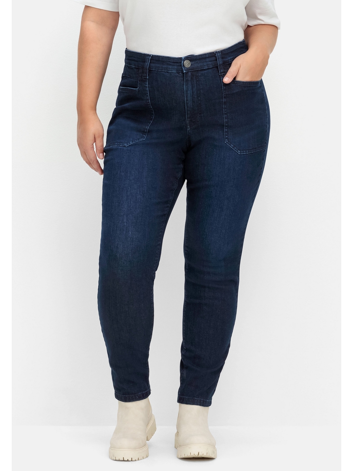 Sheego Stretch-Jeans »Große Größen«, mit kaufen walking Taschen | I\'m aufgesetzten online