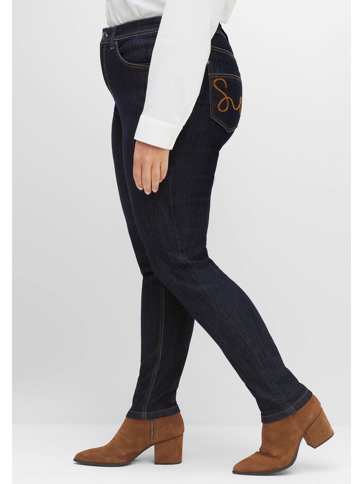 Sheego Stretch-Jeans »Große Größen«, »Die Schmale« mit zweifarbigen  Kontrastnähten shoppen