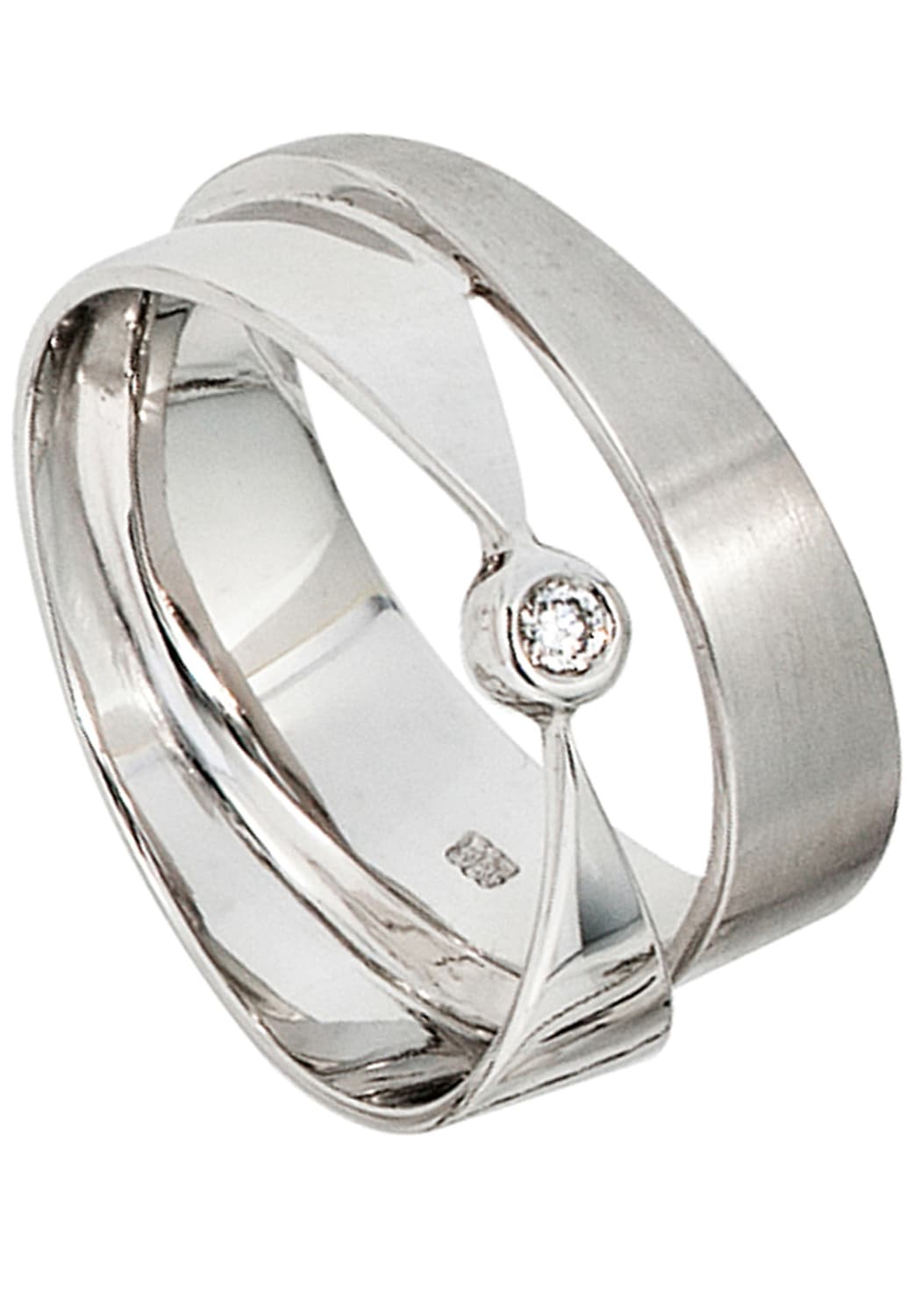 JOBO Fingerring »Breiter Ring mit Diamant«, 585 Weißgold kaufen | I'm  walking