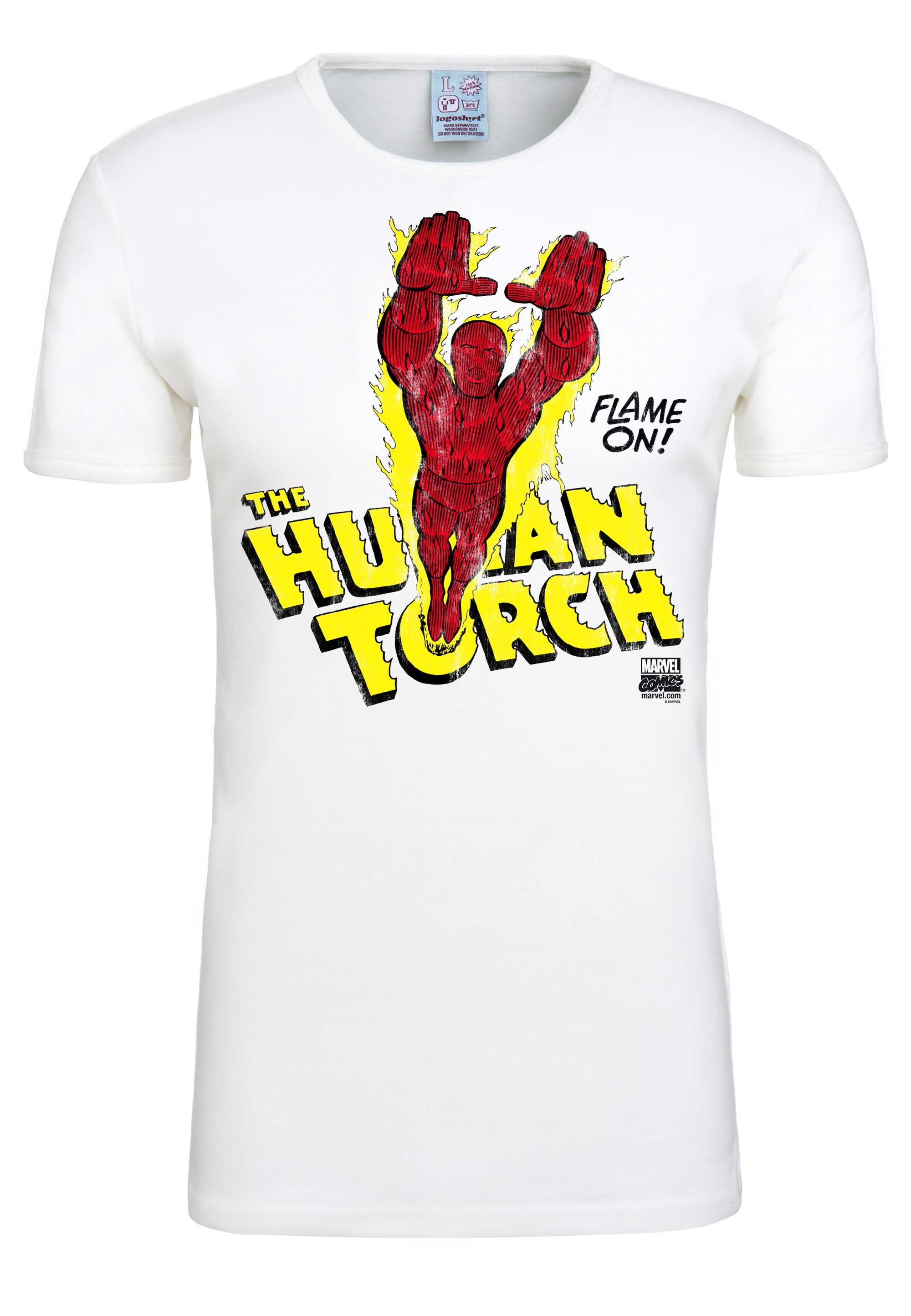 LOGOSHIRT T-Shirt »Human Torch Flame Originaldesign – online lizenziertem mit On«