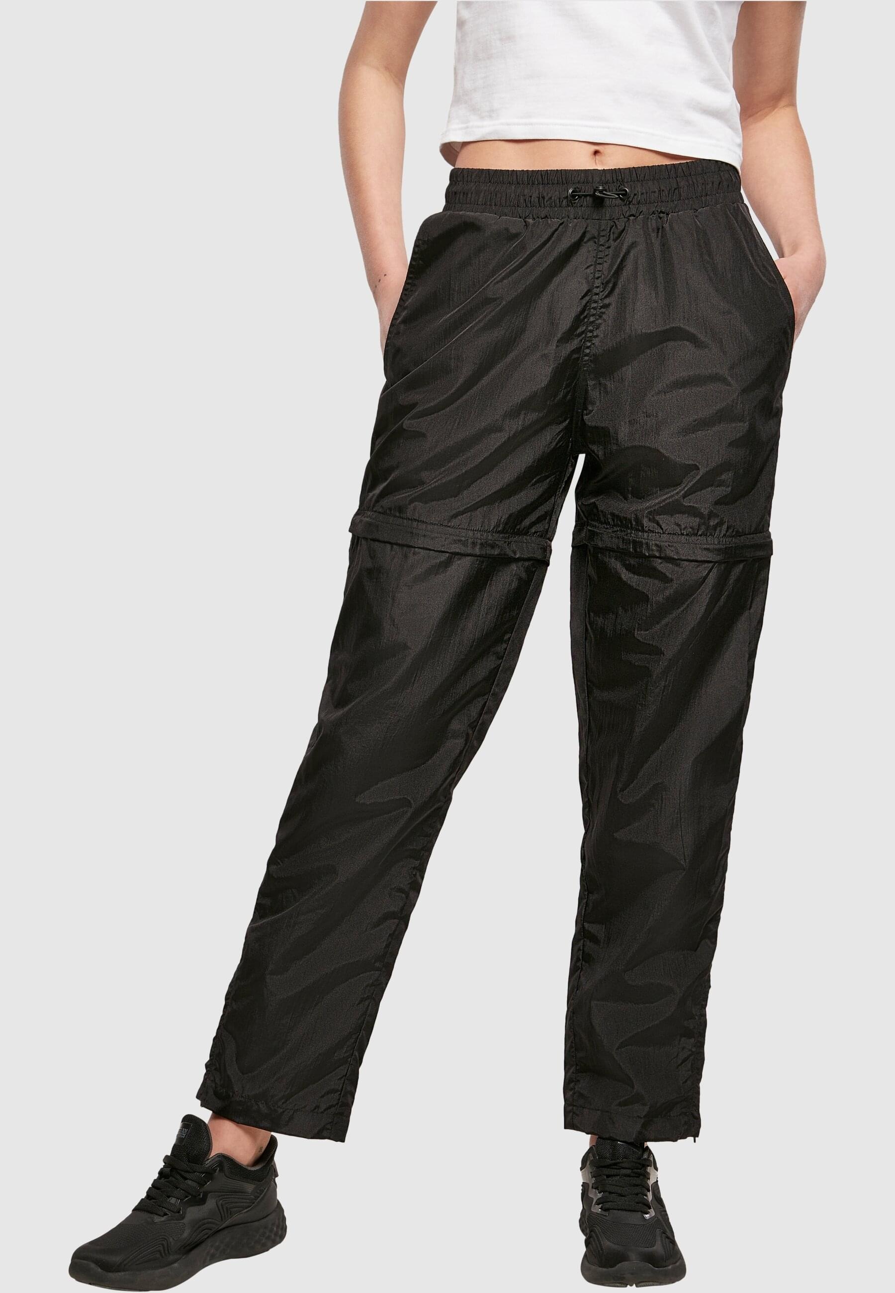 URBAN CLASSICS Jerseyhose »Damen Ladies bestellen Zip tlg.) (1 Shiny Nylon Pants«, Crinkle