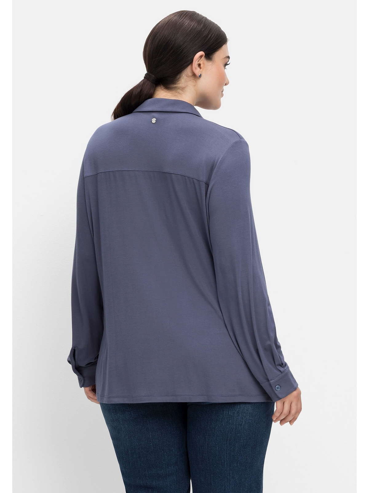 kaufen Sheego I\'m Größen«, elastischem Hemdbluse Viskose-Jersey | walking aus »Große