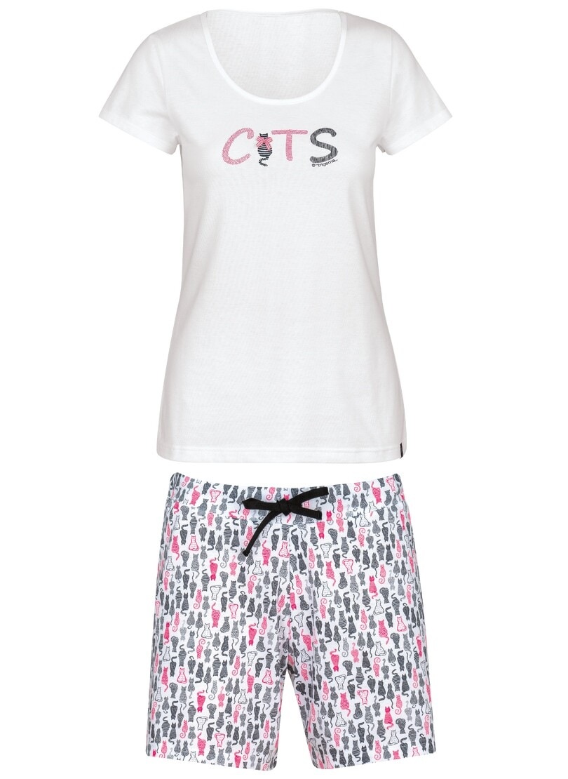 Trigema Schlafanzug »TRIGEMA Kurzer Schlafanzug mit süßen Katzen-Motiven« &  Wäsche auf Rechnung bestellen