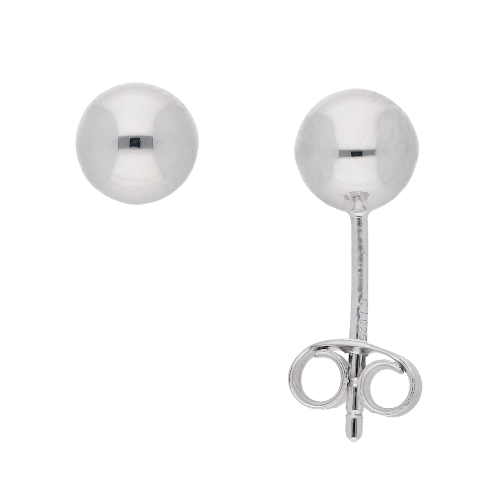 Adelia´s Paar Ohrhänger 1 Paar 925 Silber Ohrringe / Ohrstecker Ø 6 mm 925 Sterling Silber Silberschmuck für Damen