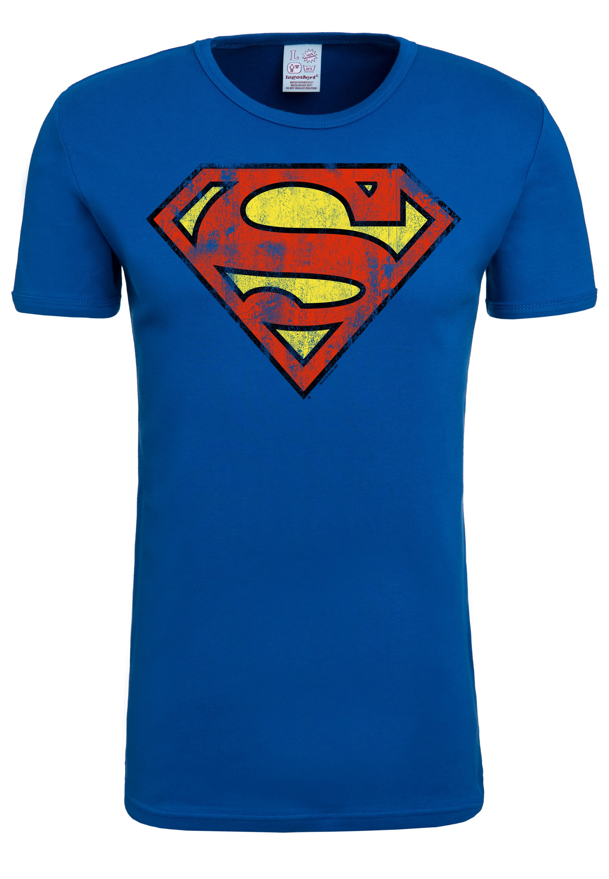 LOGOSHIRT lizenzierten online »Superman-Logo«, mit T-Shirt Originaldesign