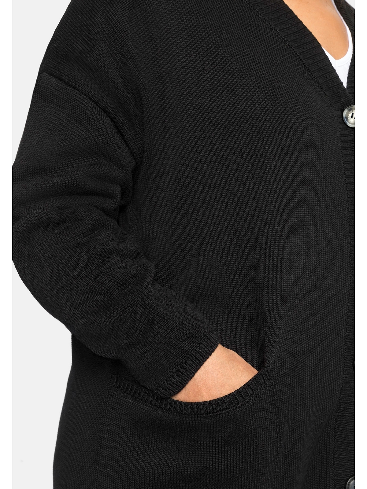 Sheego Cardigan »Große Größen«, Kurzform mit shoppen in großen Taschen
