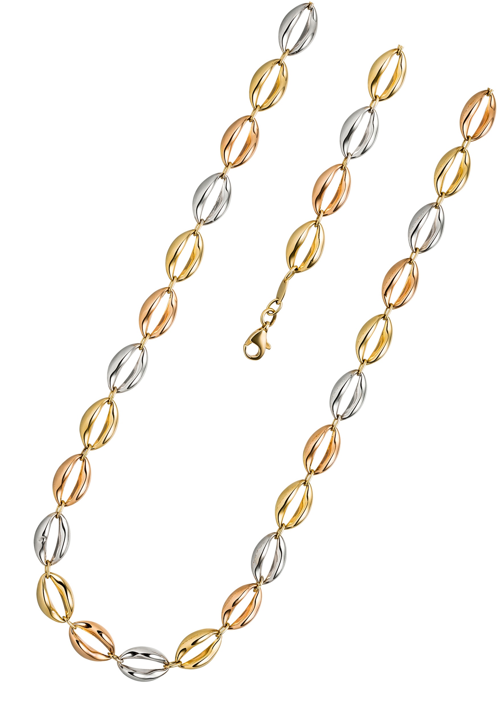JOBO Goldkette »Große Glieder in Tricolor-Optik«, 585 Gold 45 cm bestellen  | I\'m walking
