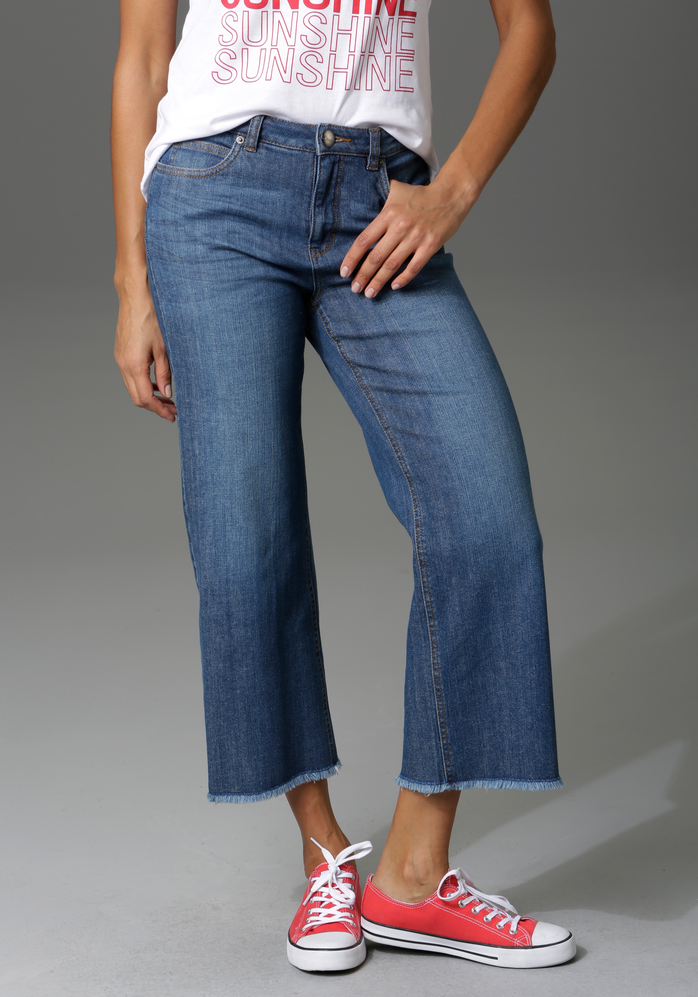 Aniston kaufen leicht ausgefranstem walking | CASUAL Beinabschluss mit I\'m 7/8-Jeans,