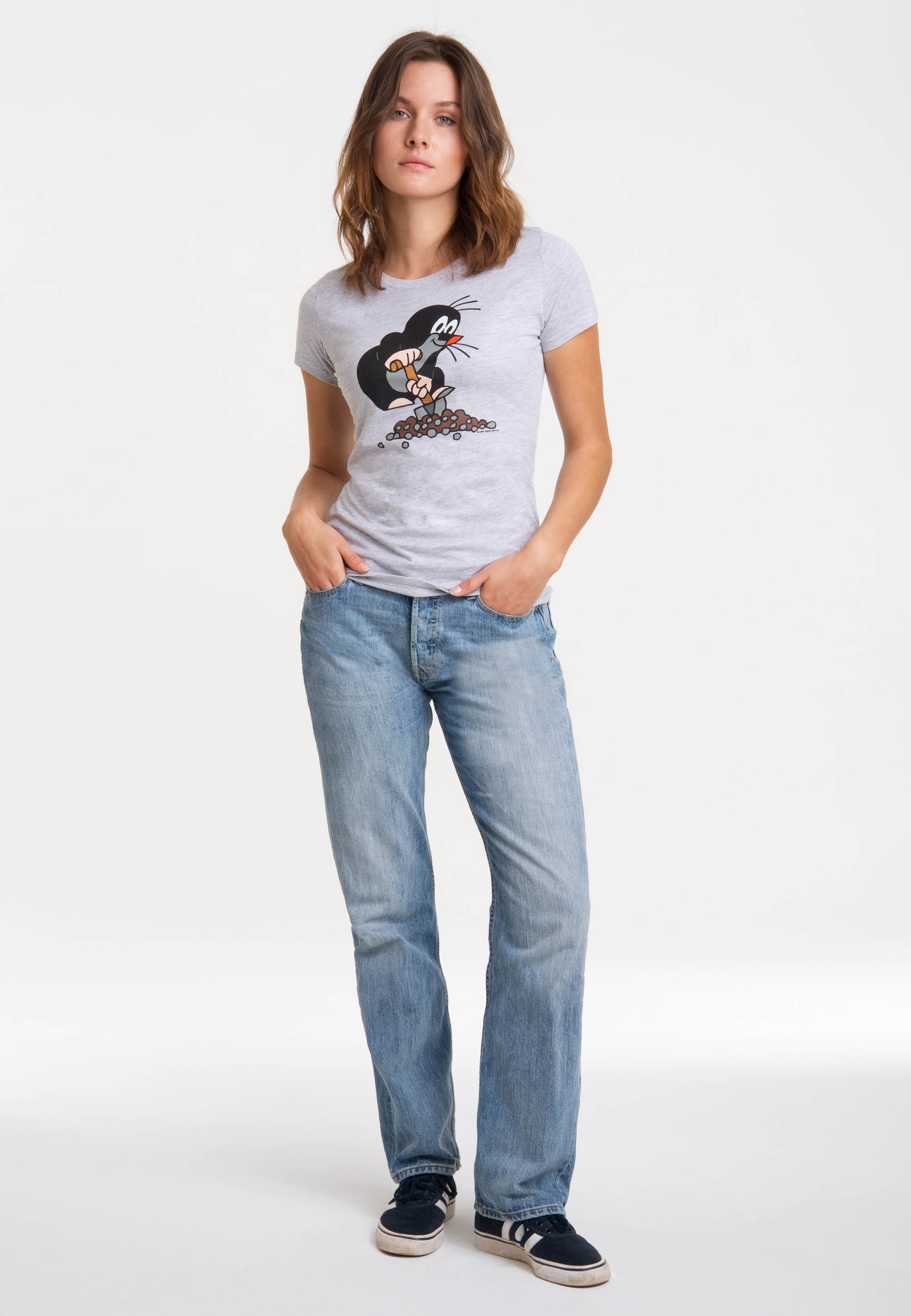 online walking Originaldesign lizenziertem mit T-Shirt kleine Maulwurf«, LOGOSHIRT | »Der I\'m