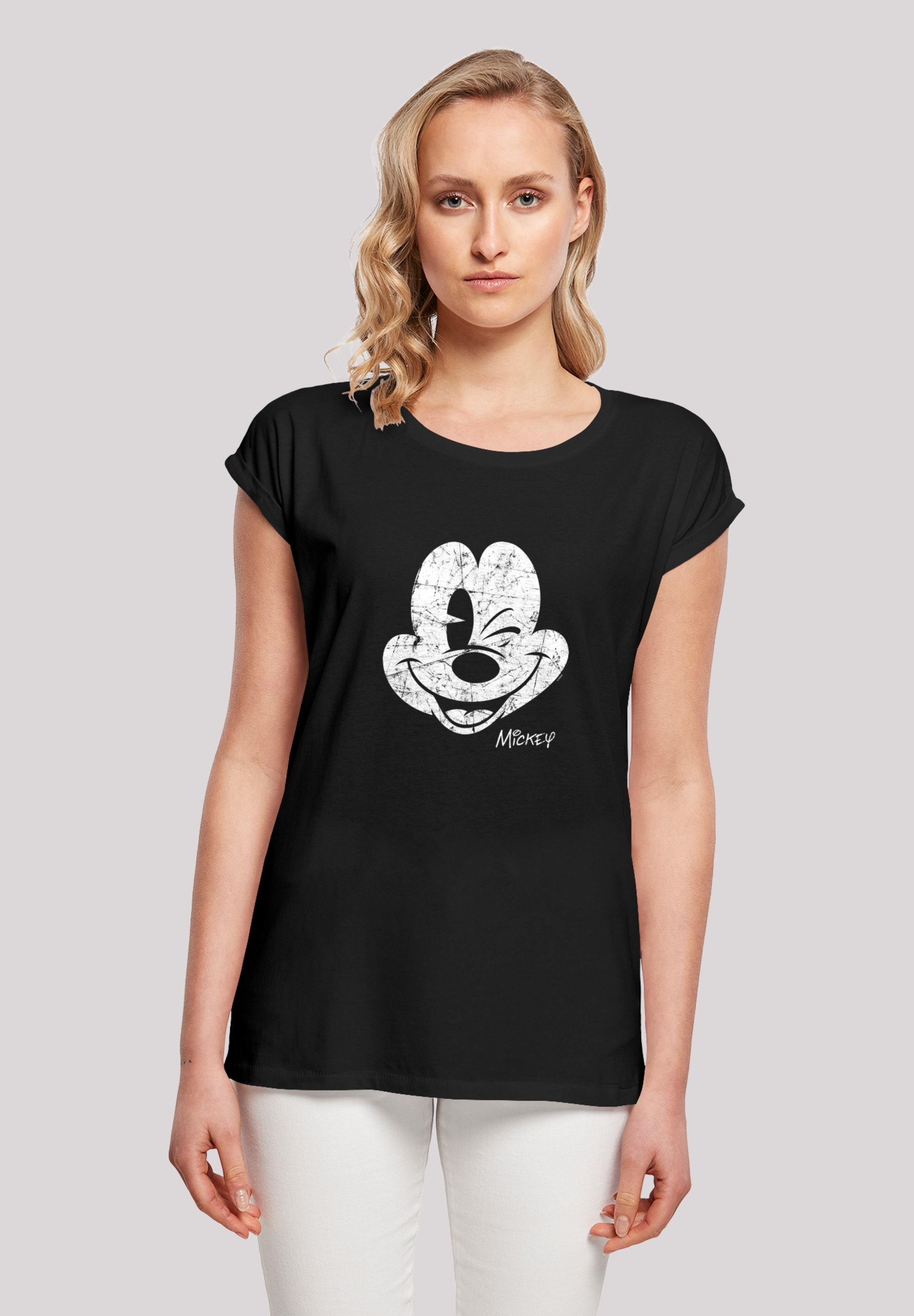 Gesicht«, »Disney Damen,Premium F4NT4STIC T-Shirt Micky Ärmel,Bedruckt Maus Merch,Regular-Fit,Kurze shoppen
