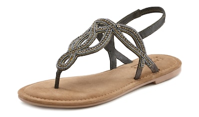 LASCANA Zehensteg-Sandale mit Schmucksteinen und softer Lederinnensohle kaufen