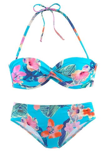 LASCANA Bügel-Bandeau-Bikini, sommerlich bedruckt kaufen