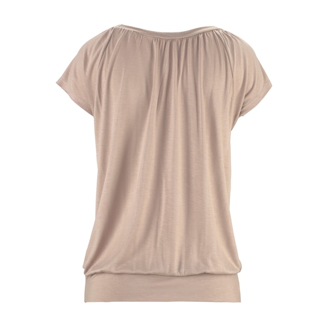 LASCANA V-Shirt, mit breitem Gummizugbund, T-Shirt mit V-Ausschnitt, Basic  kaufen