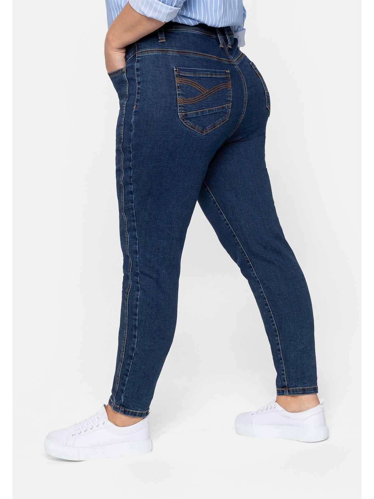 Sheego Stretch-Jeans »Große Größen«, «Die Girlfriend», mit vorverlegter  Seitennaht kaufen