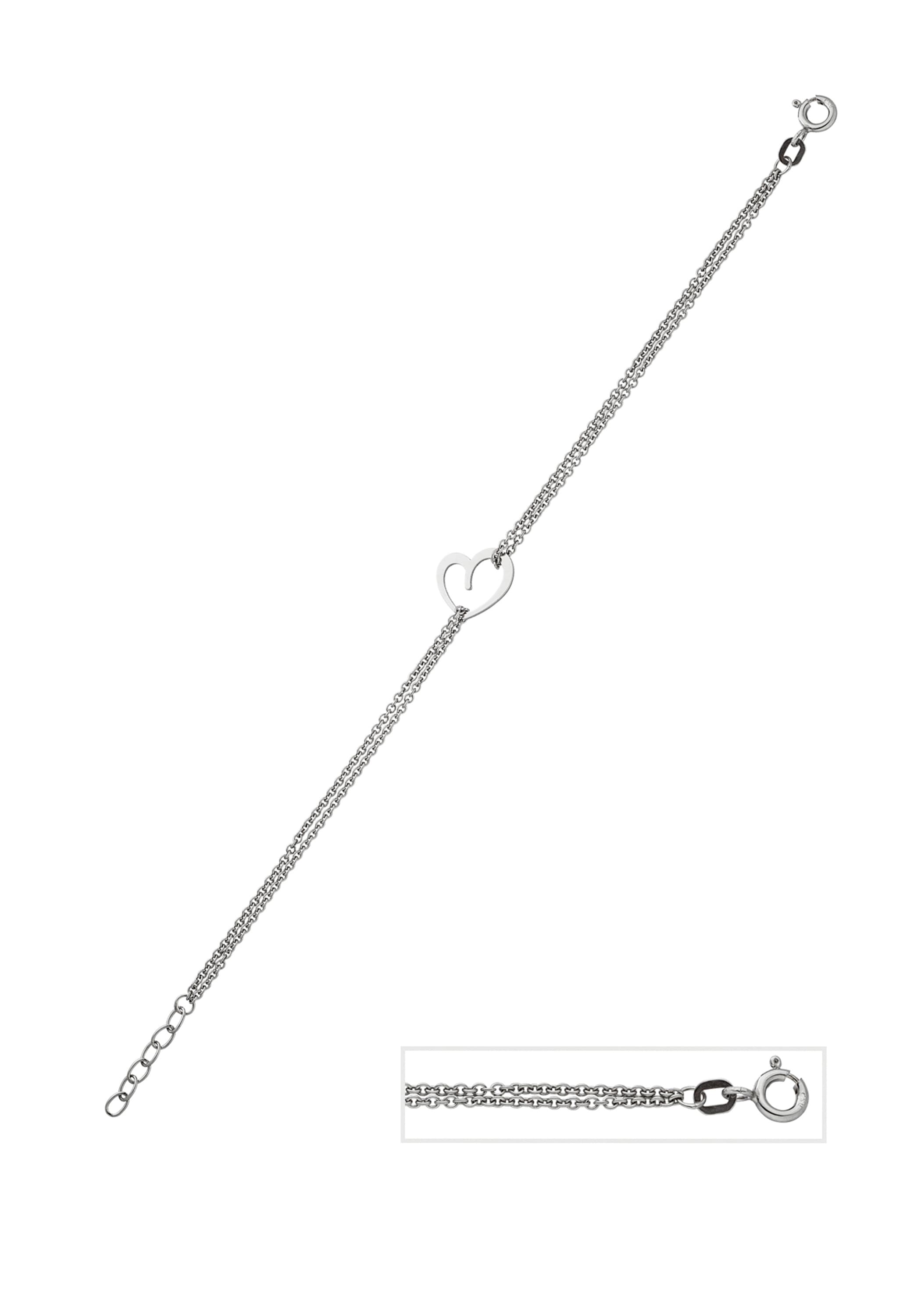 JOBO Silberarmband »Herz-Armband«, 925 Silber rhodiniert 19 cm online  kaufen | I'm walking