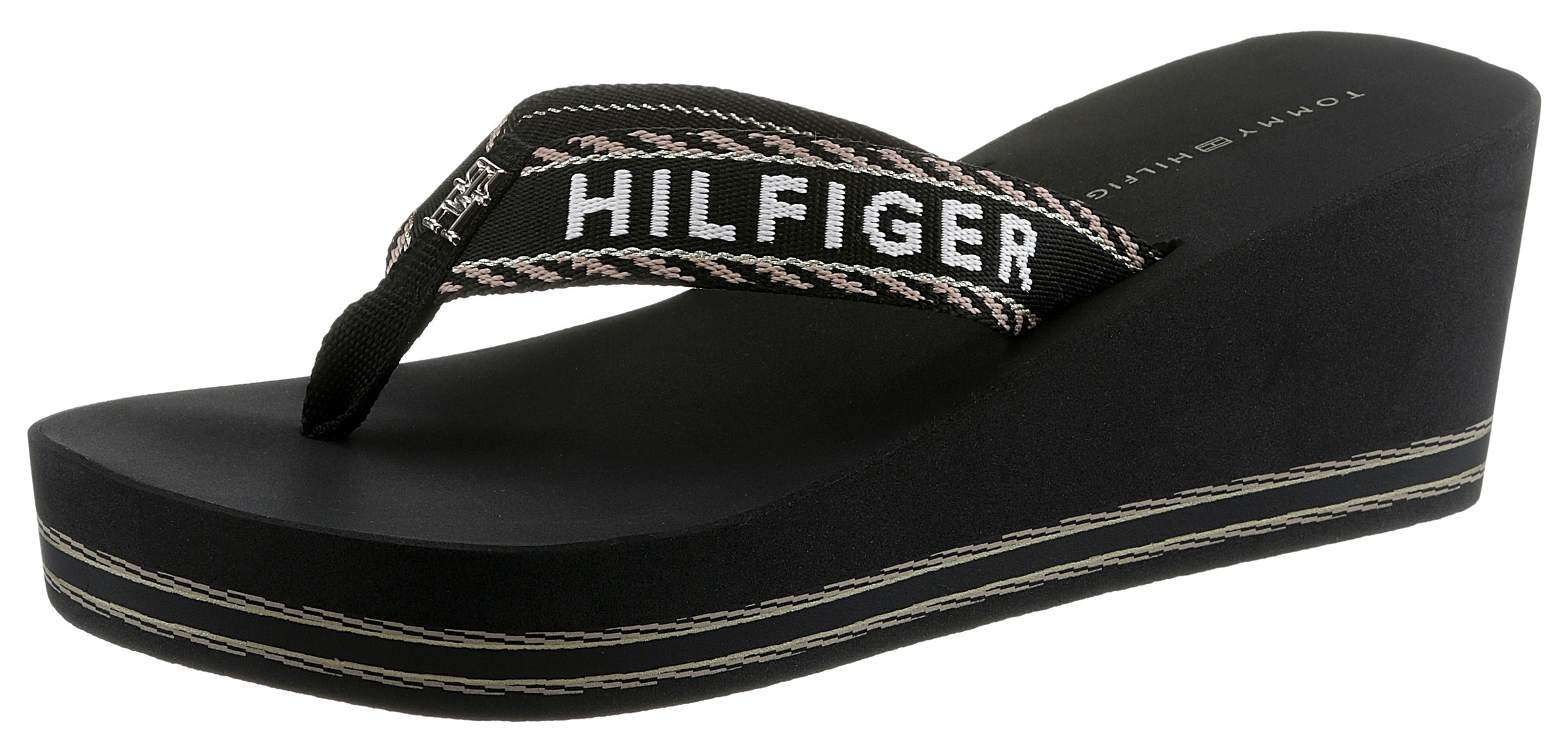 Tommy Hilfiger Dianette »TOMMY WEBBING H WEDGE SANDAL«, mit Keilabsatz kaufen