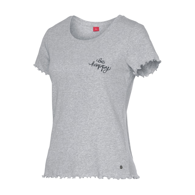 s.Oliver T-Shirt, mit Kräuselsaum bestellen | I'm walking Shop
