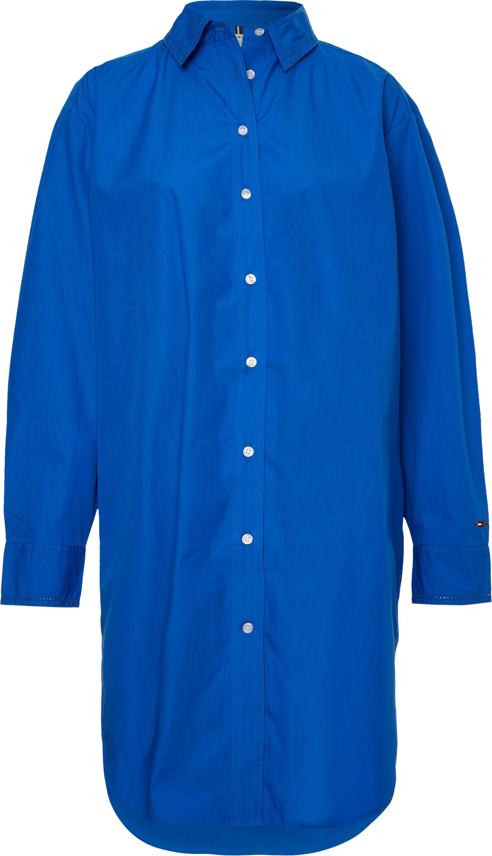 tommy hilfiger -  Hemdblusenkleid "ORG CO SOLID KNEE SHIRT DRESS", mit Markenlabel
