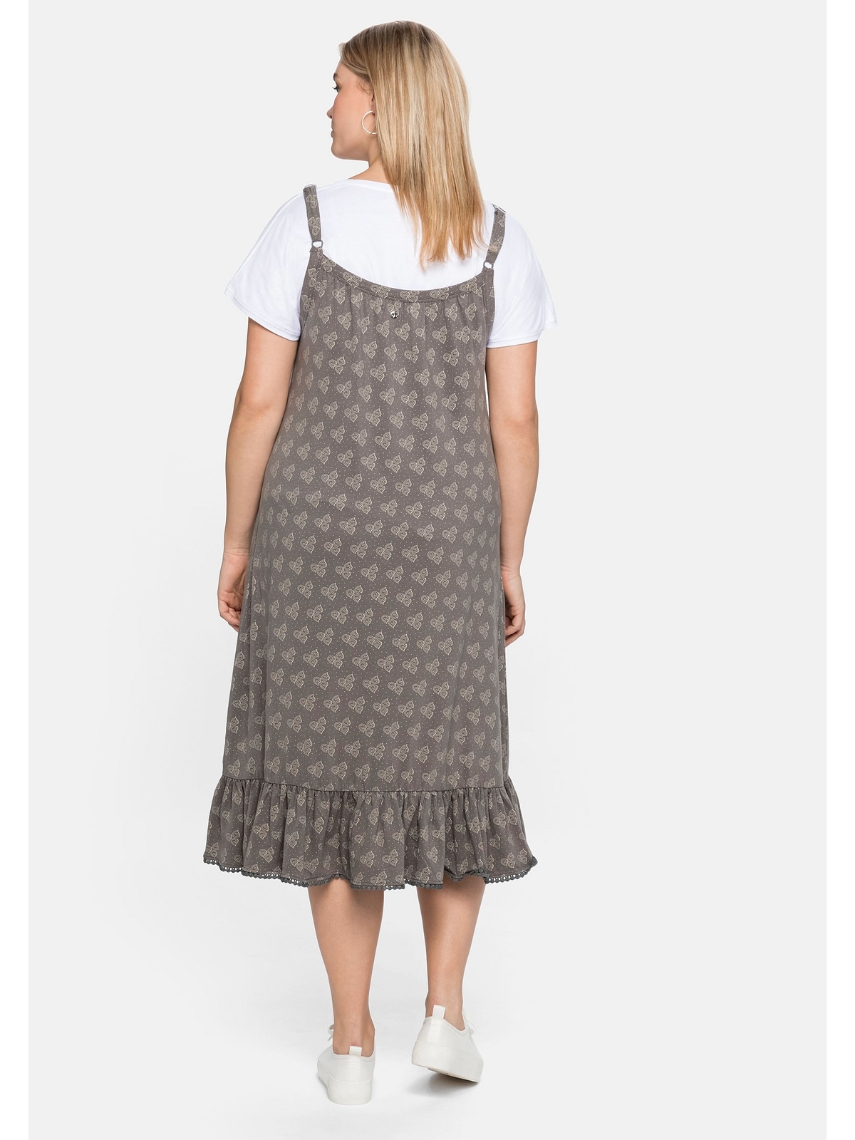 Sheego Alloverdruck »Große in und online Größen«, Jerseykleid Shirt, A-Linie inklusive