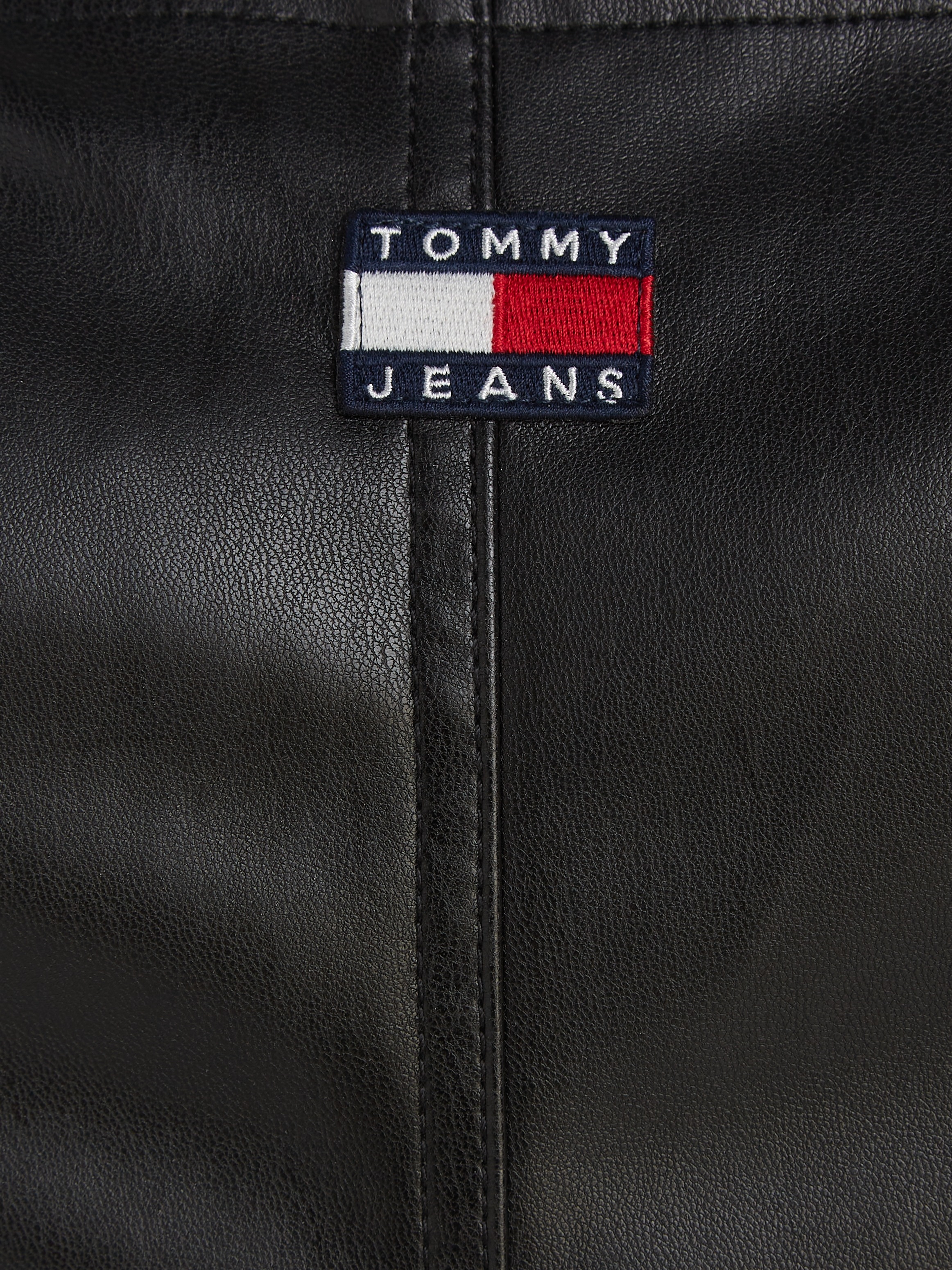 »TJW DRESS«, BUCKLE I\'m Jeans walking Jeans Tommy mit PLEATHER online MINI Lederkleid | Markenlabel Tommy