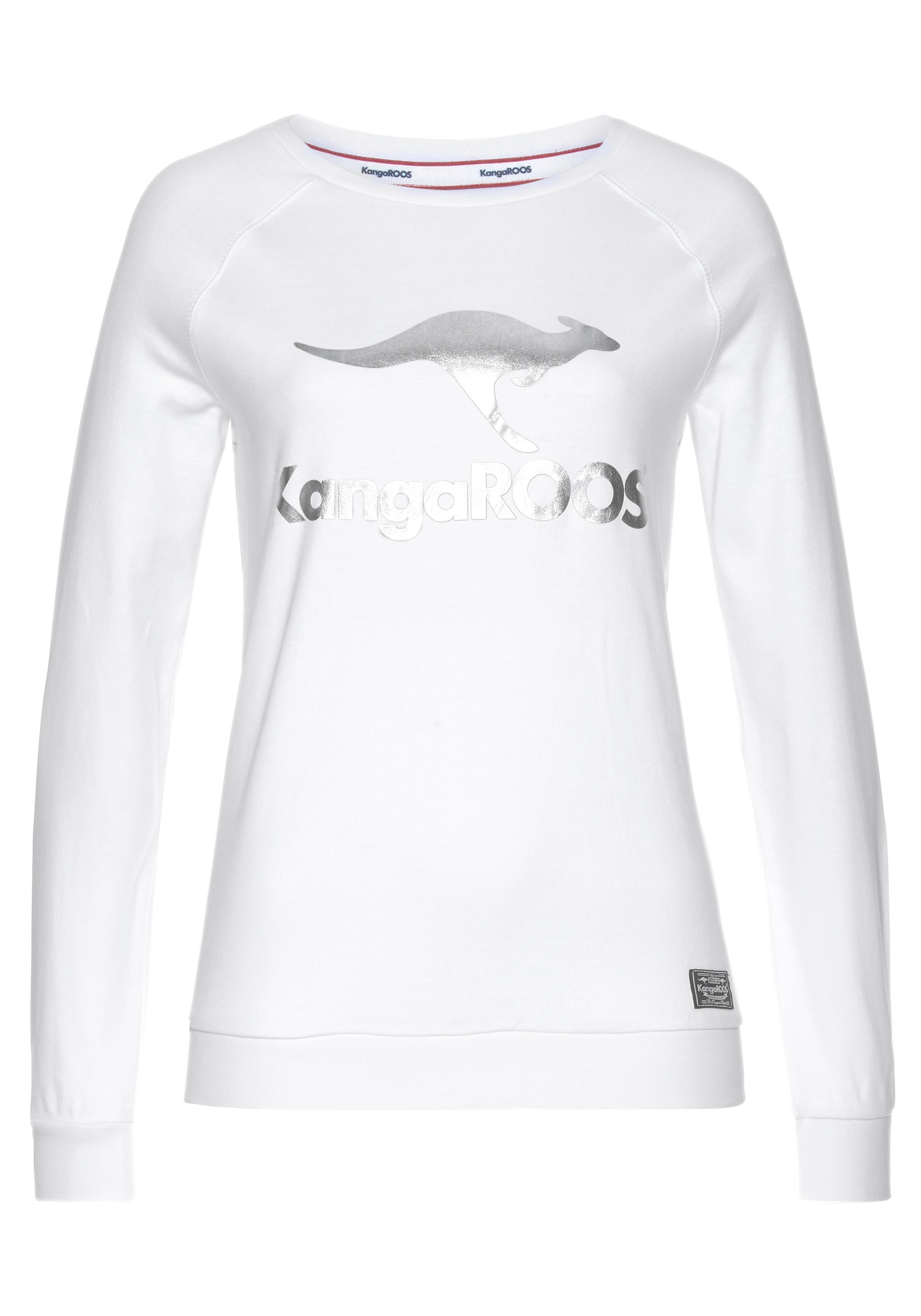 KangaROOS Label-Print mit online großem vorne Sweater,