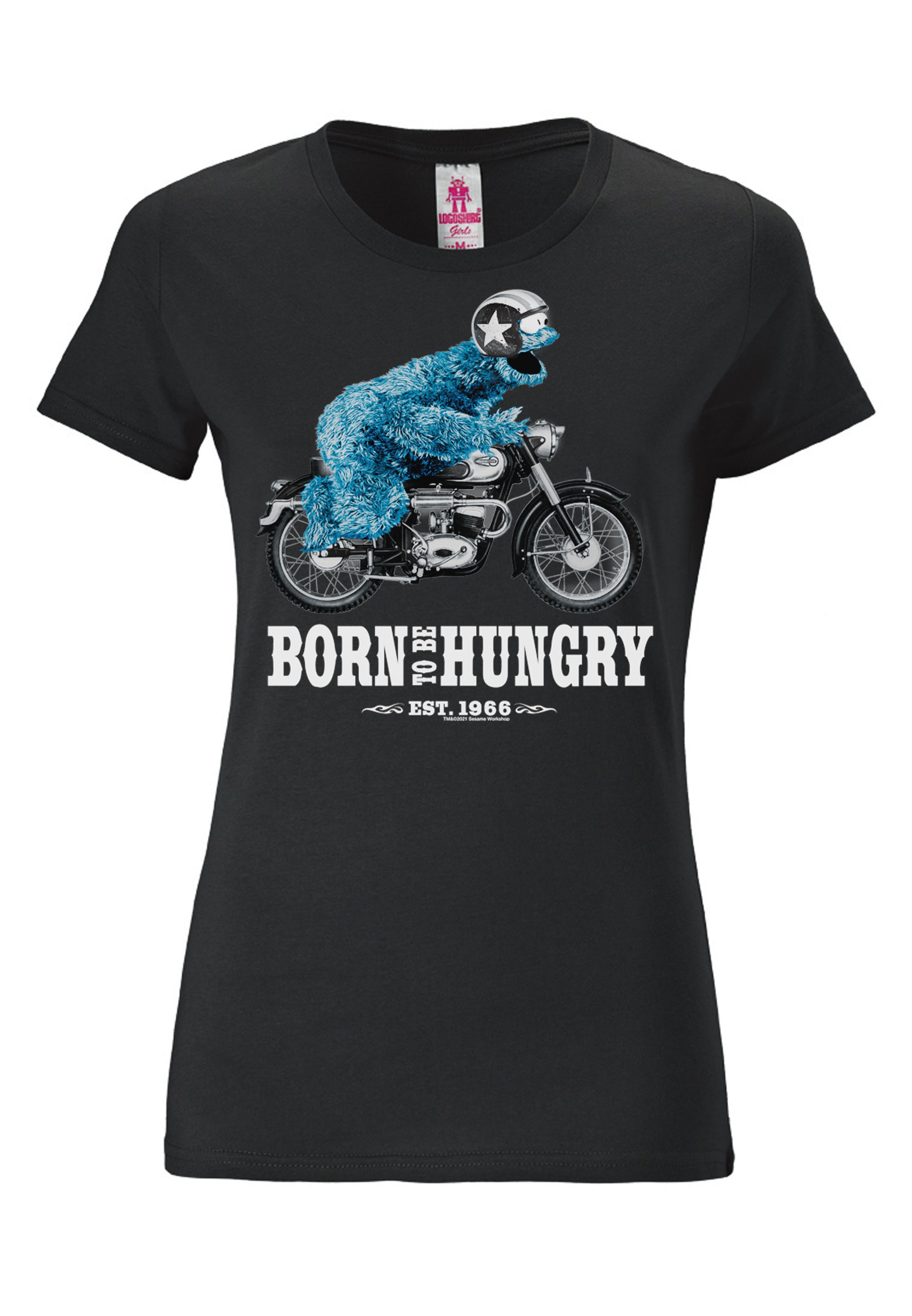 lizenziertem LOGOSHIRT walking Krümelmonster mit I\'m - | shoppen T-Shirt »Sesamstraße Motorrad«, Print