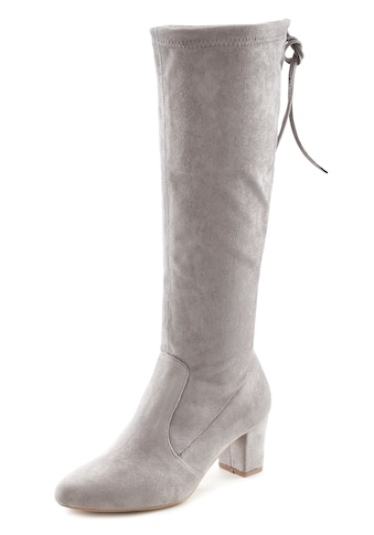 LASCANA Stiefel, aus elastischem Stretchmaterial mit Langschaft und Blockabsatz VEGAN kaufen