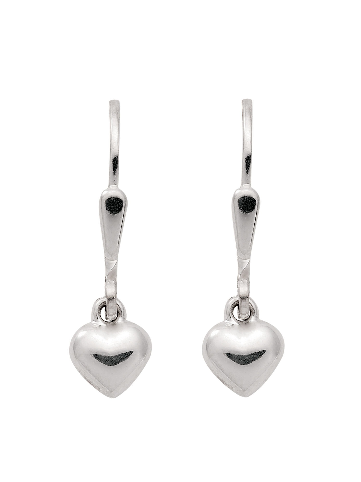 Adelia´s Paar Ohrhänger 925 Silber Ohrringe Ohrhänger Herz Silberschmuck für Damen