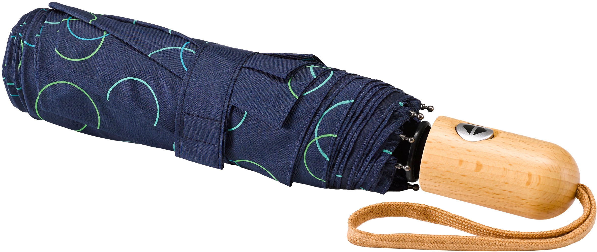 EuroSCHIRM® Taschenregenschirm »Umwelt-Taschenschirm, marine, Kreise grün« walking | I\'m