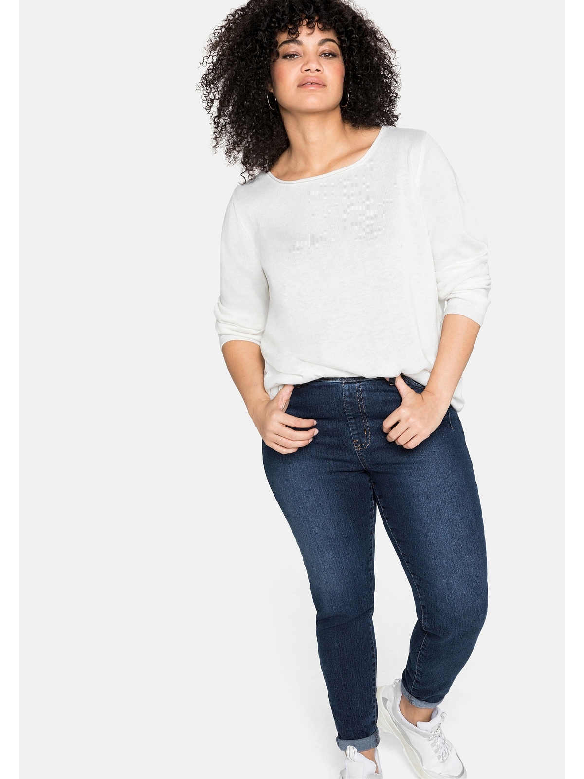 Sheego Stretch-Jeans »Große Größen«, mit und | kaufen walking I\'m Gürtelschlaufen Gummibund