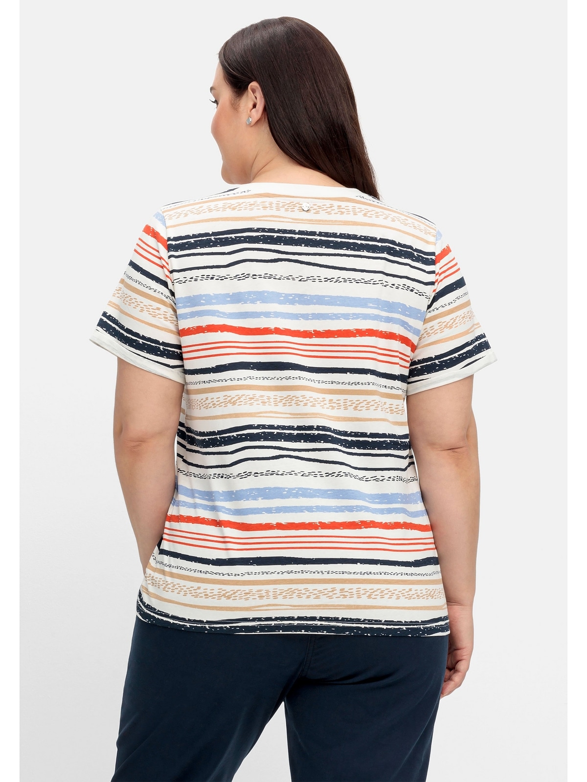 Sheego T-Shirt mit walking shoppen am »Große Schnürung Größen«, Ausschnitt I\'m 