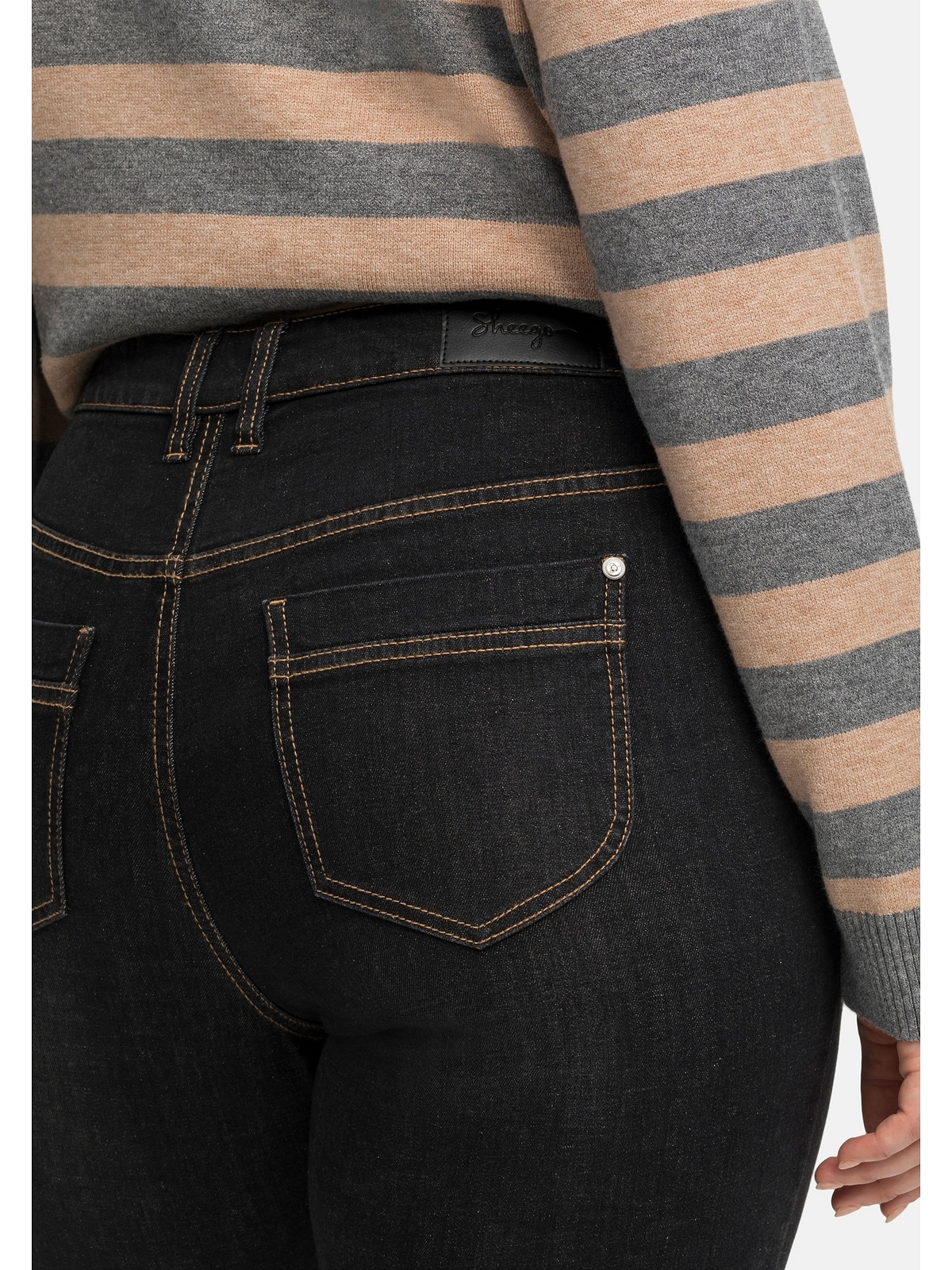 Sheego Bootcut-Jeans »Große Größen«, walking I\'m online Used-Effekten, mit | extralang