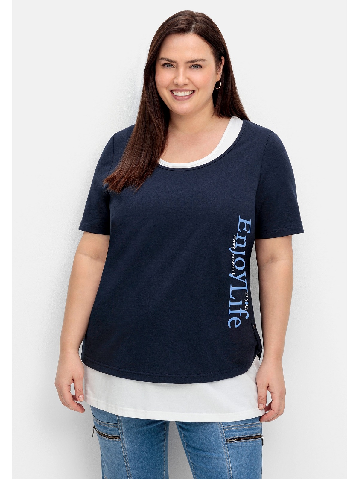 Sheego T-Shirt separatem kaufen Größen«, | und mit Top »Große walking Wordingprint I\'m