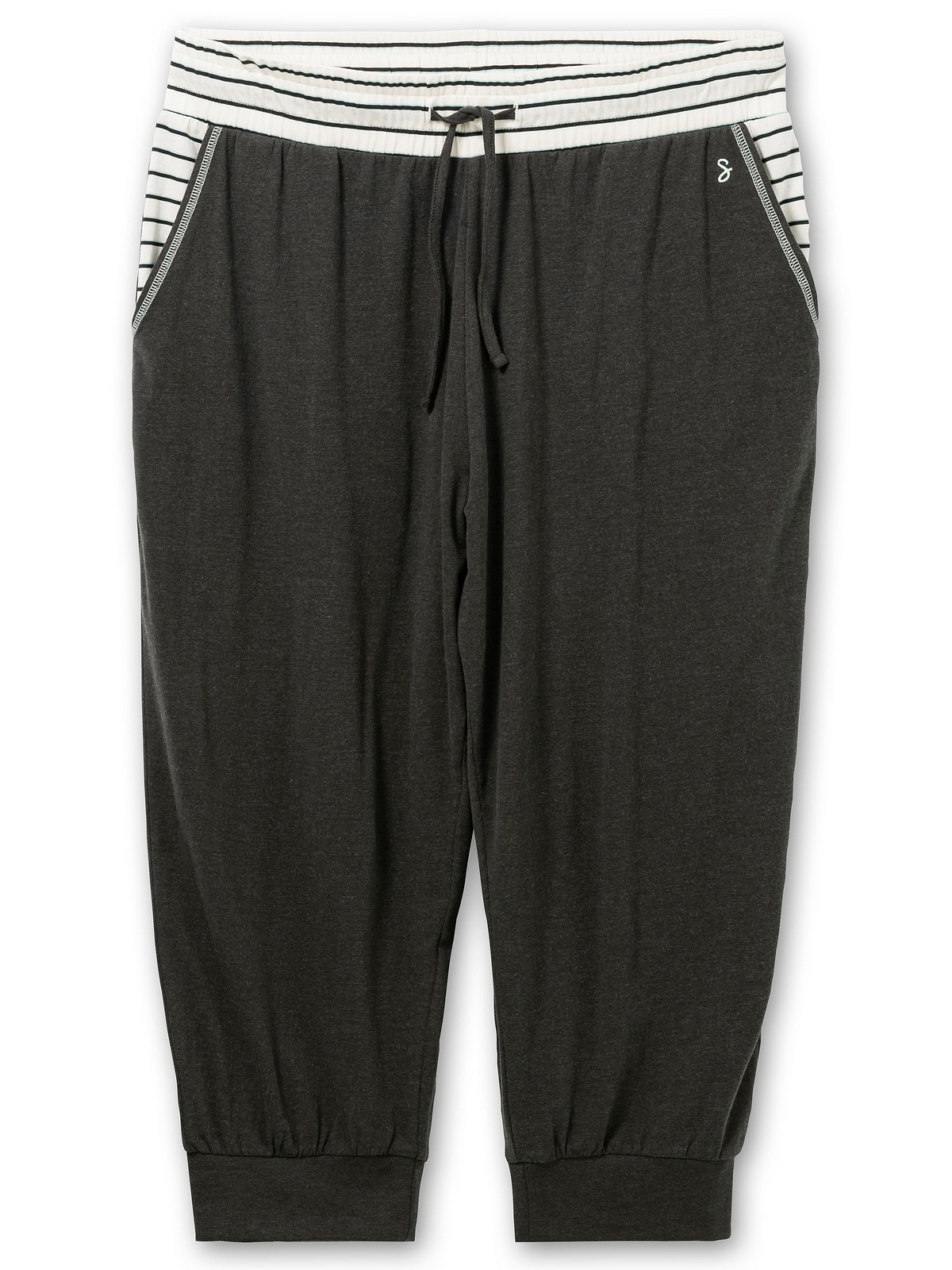 Sheego Pyjamahose »Große Größen«, in 3/4-Länge, mit Ringelbund & Wäsche auf  Rechnung bestellen | Pyjamas
