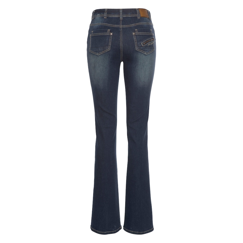 Arizona Bootcut-Jeans mit Zippertasche High Waist