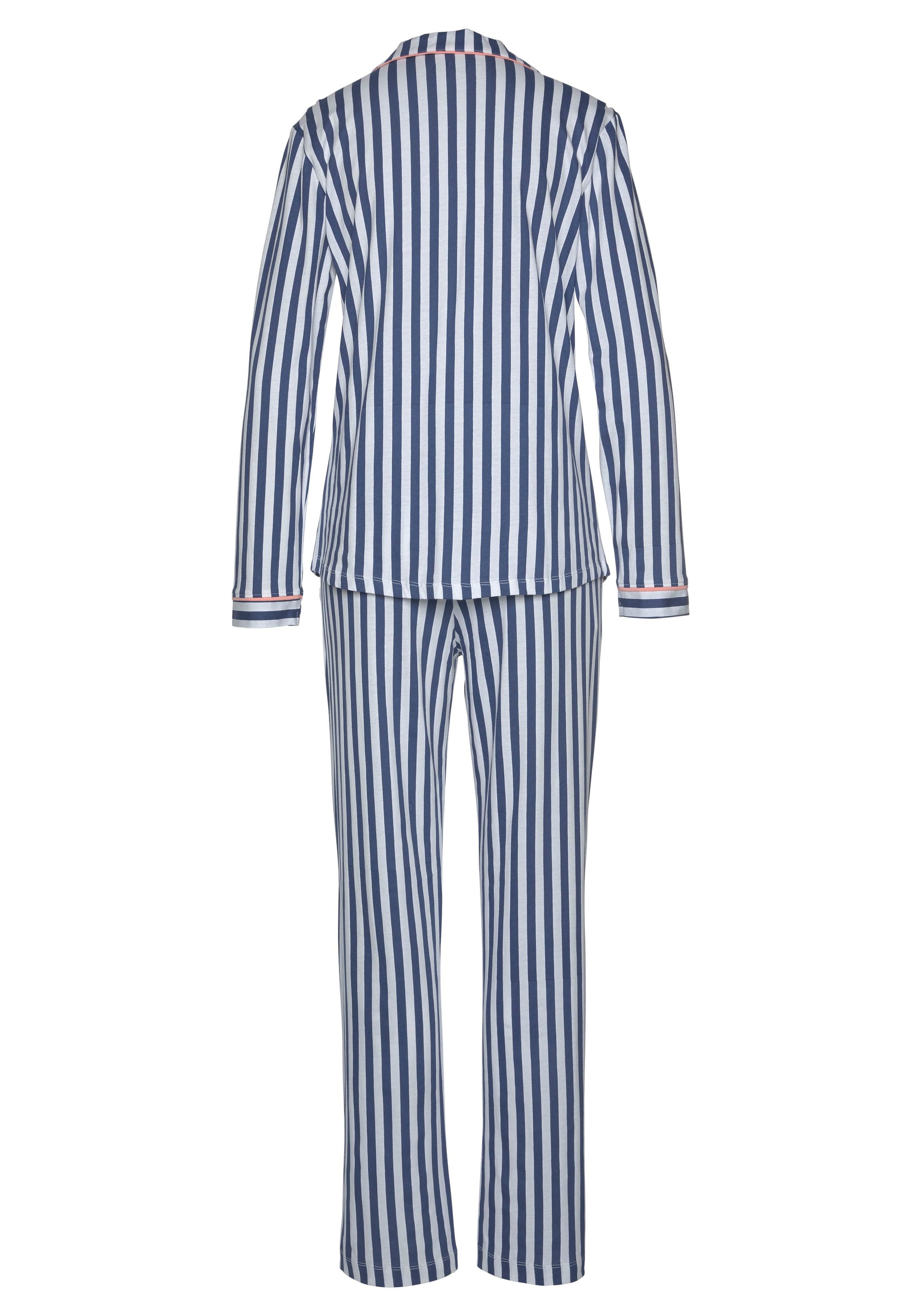 Pyjama, Rechnung Streifenmuster in klassischem Stück), auf H.I.S (2 Schnitt tlg., 1 mit & Wäsche bestellen