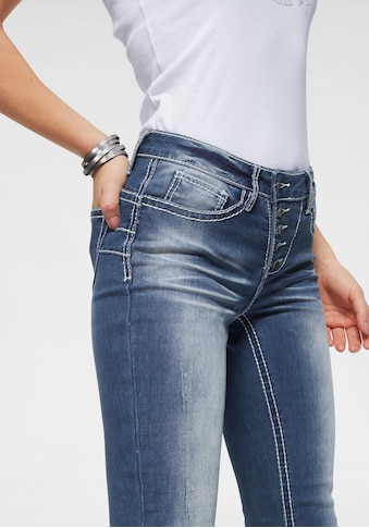 Arizona Slim-fit-Jeans »Heavy Washed - Shaping«, Mid Waist kaufen