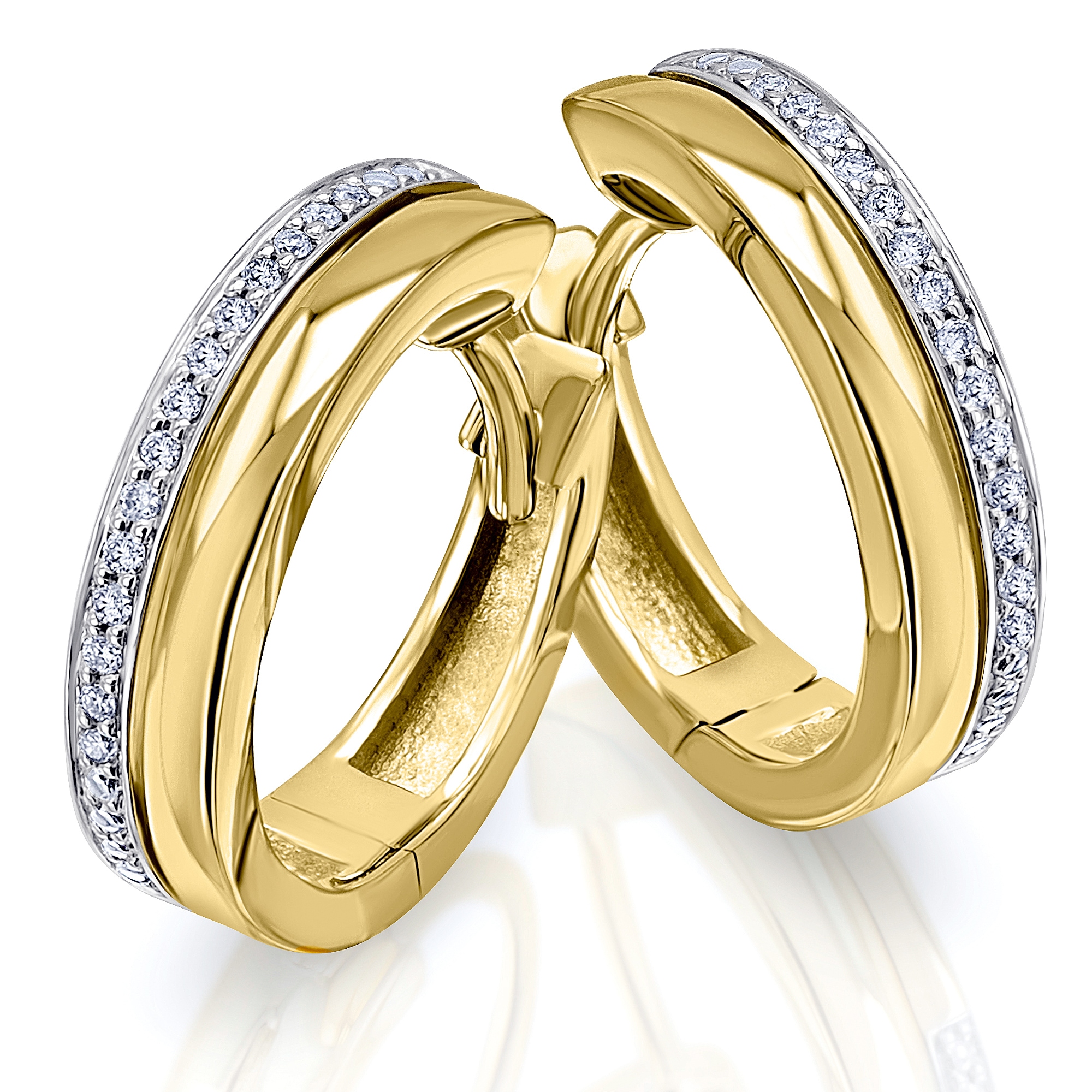 ONE Paar Creolen 585 Ohrringe Brillant aus ELEMENT Creolen I\'m ct Gold Diamant | walking Damen online kaufen Schmuck »0,09 Gelbgold«,
