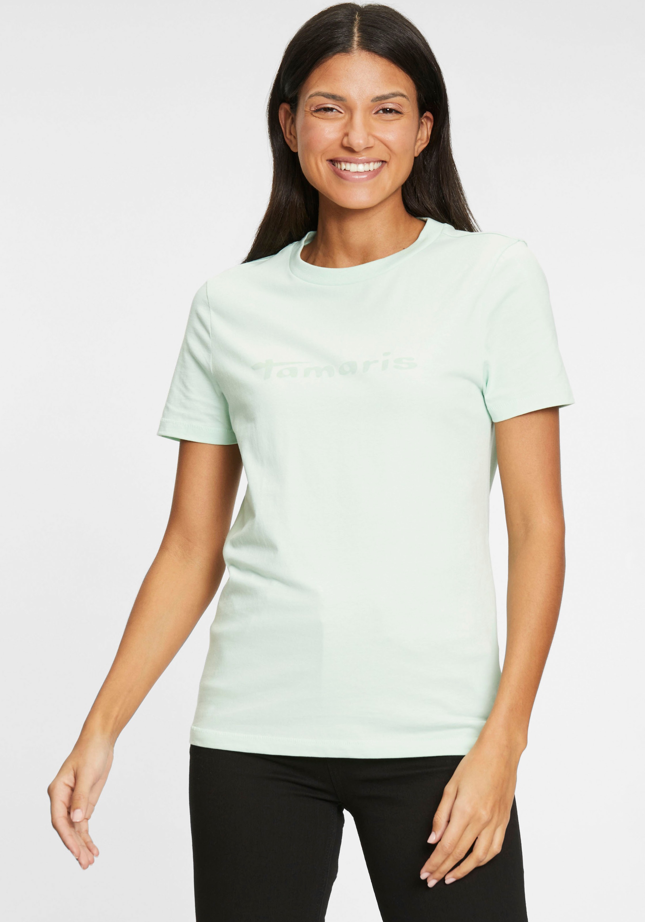 Tamaris T-Shirt, mit Rundhalsausschnitt - NEUE KOLLEKTION kaufen