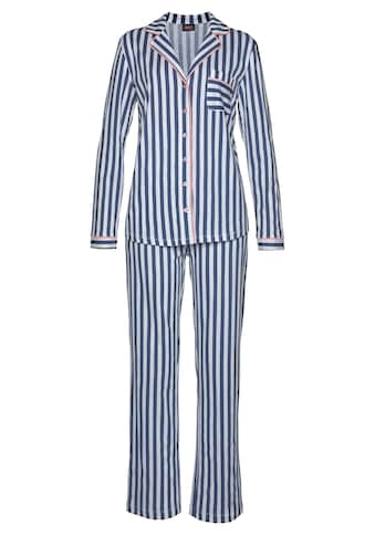 H.I.S Pyjama, (2 tlg., 1 Stück), in klassischem Schnitt mit Streifenmuster kaufen