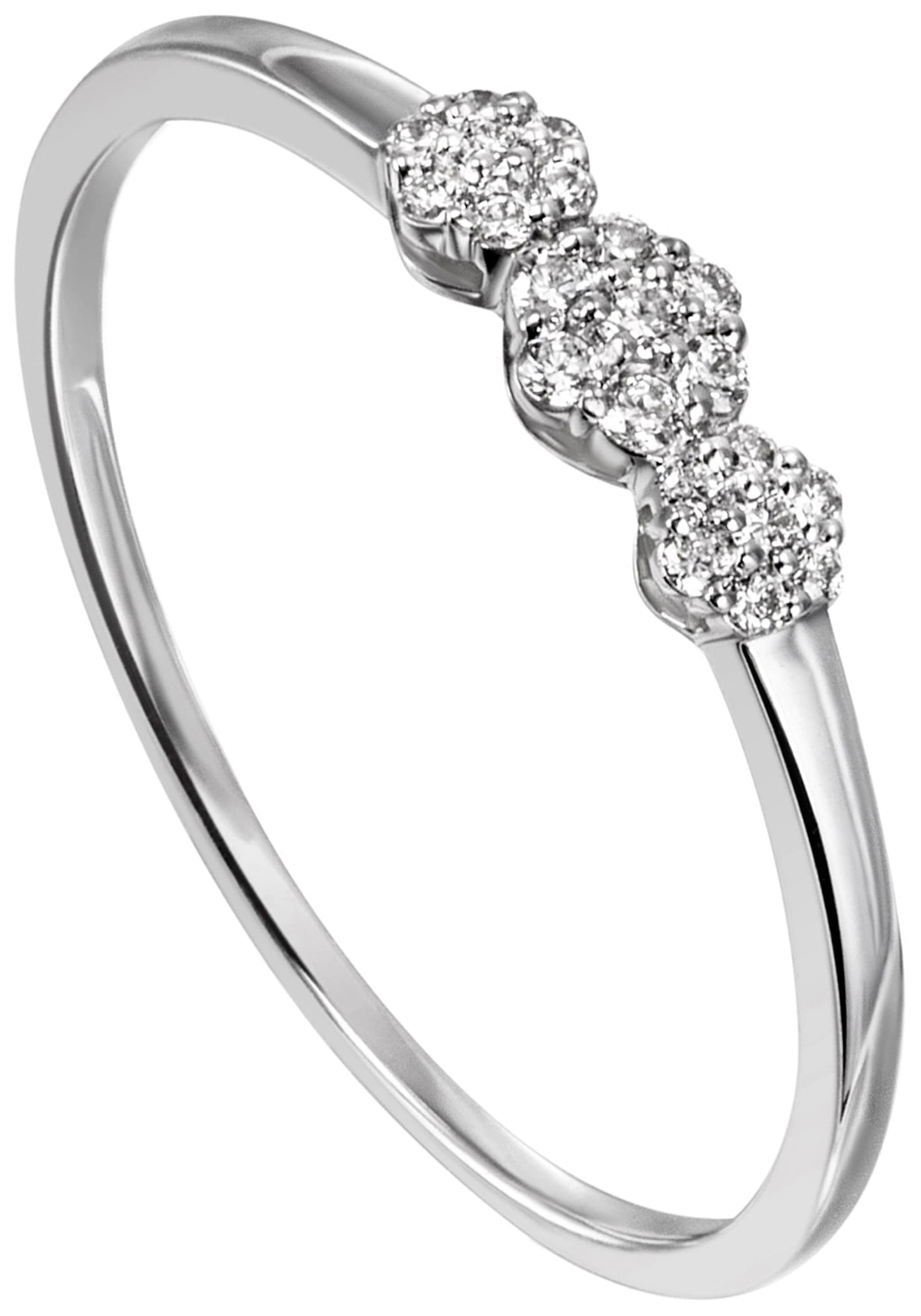 JOBO Fingerring Ring mit 21 Diamanten 585 Weißgold