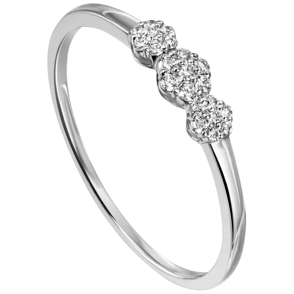 JOBO Fingerring Ring mit 21 Diamanten 585 Weißgold