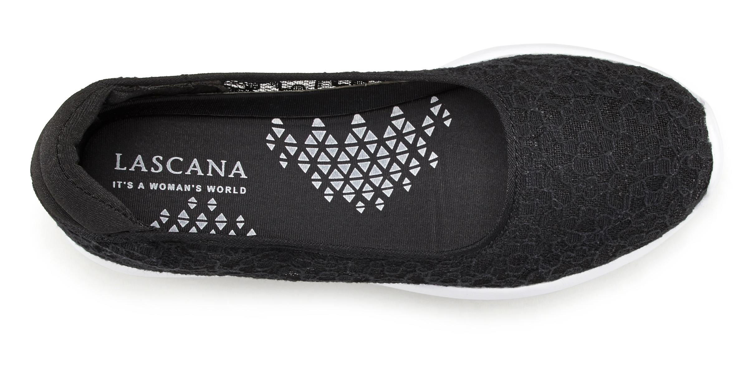 LASCANA Ballerina, Sneaker ultraleicht mit modischem Spitzeneinsatz VEGAN