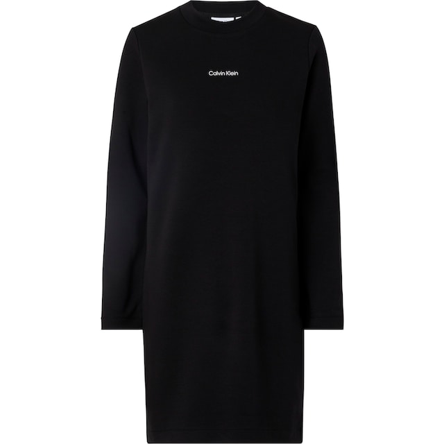 Calvin Klein Curve Sweatkleid »INCLU MICRO LOGO C-NECK DRESS LS«, mit  Markenlabel auf der Brust online | I\'m walking