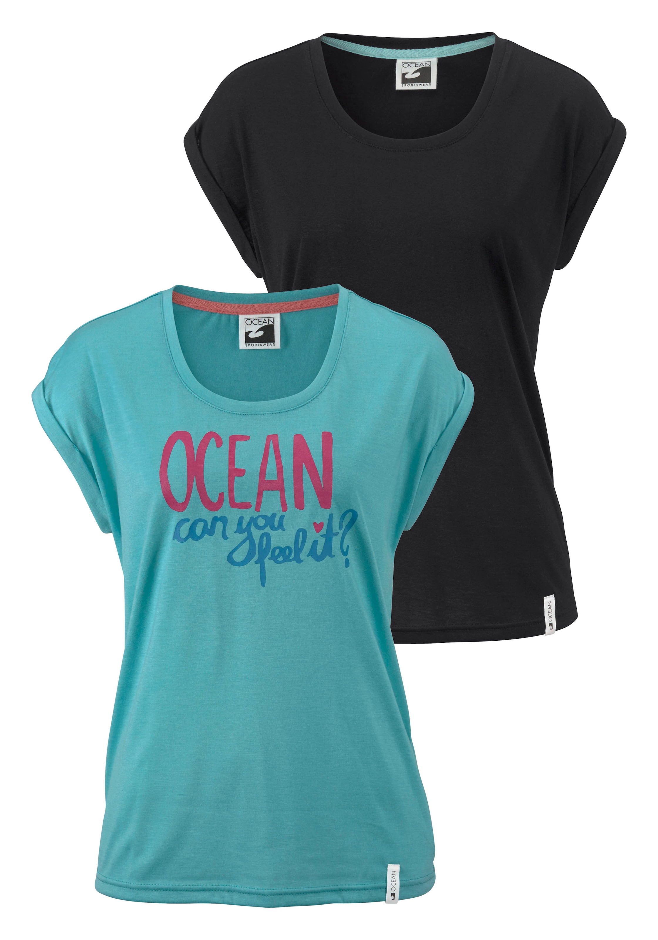 Ocean Sportswear T-Shirt, (Packung, walking 2er-Pack), in bestellen Viskose-Qualität I\'m 