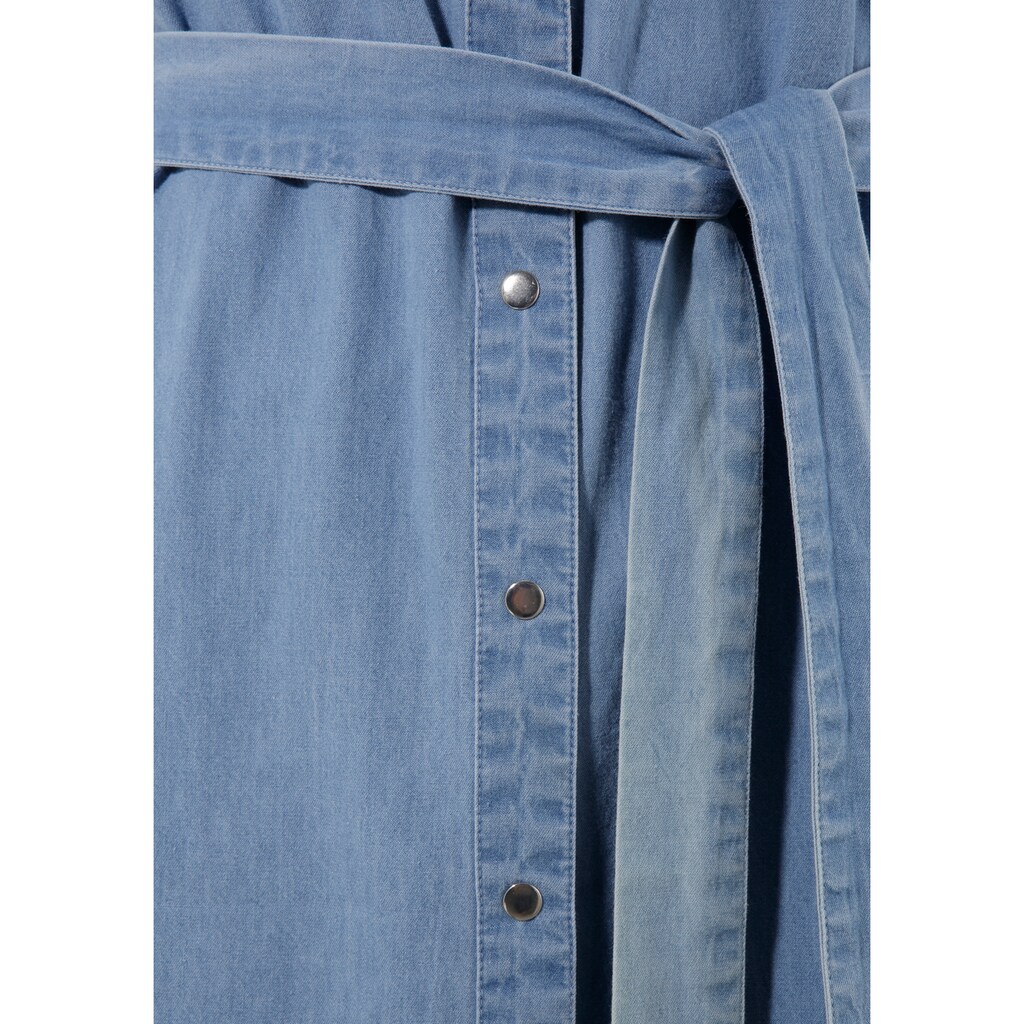 Tamaris Hemdblusenkleid, aus weichem Jeansstoff