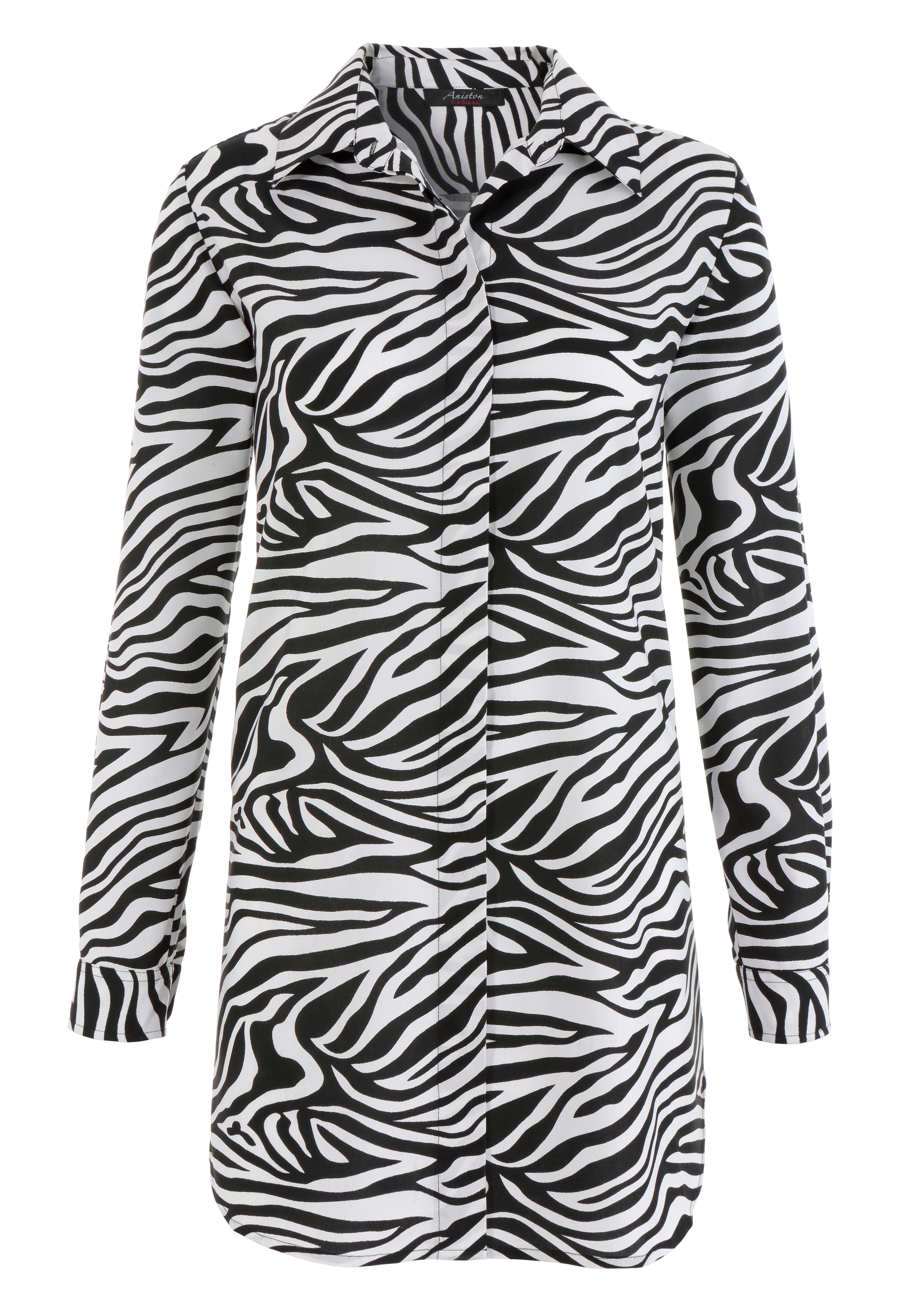 Aniston CASUAL Longbluse, im Zebra-Steifen-Look oder mit verspielen Blümchen kaufen