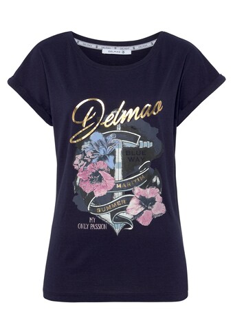 DELMAO Print-Shirt, mit geblümten Anker-Logodruck - NEUE MARKE! kaufen