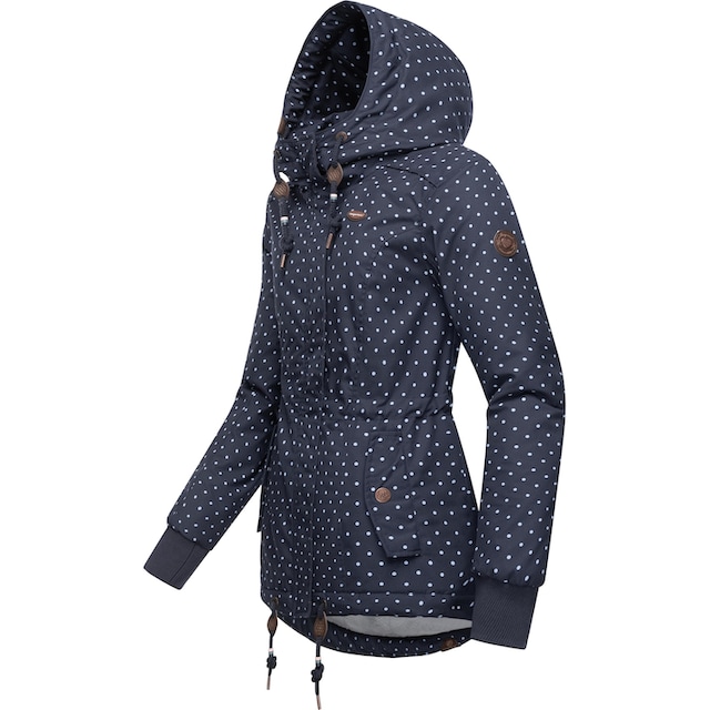 Kapuze walking stylische Ragwear Winter Dots »Danka mit | I\'m mit Outdoorjacke kaufen Kapuze, Intl.«, Winterjacke