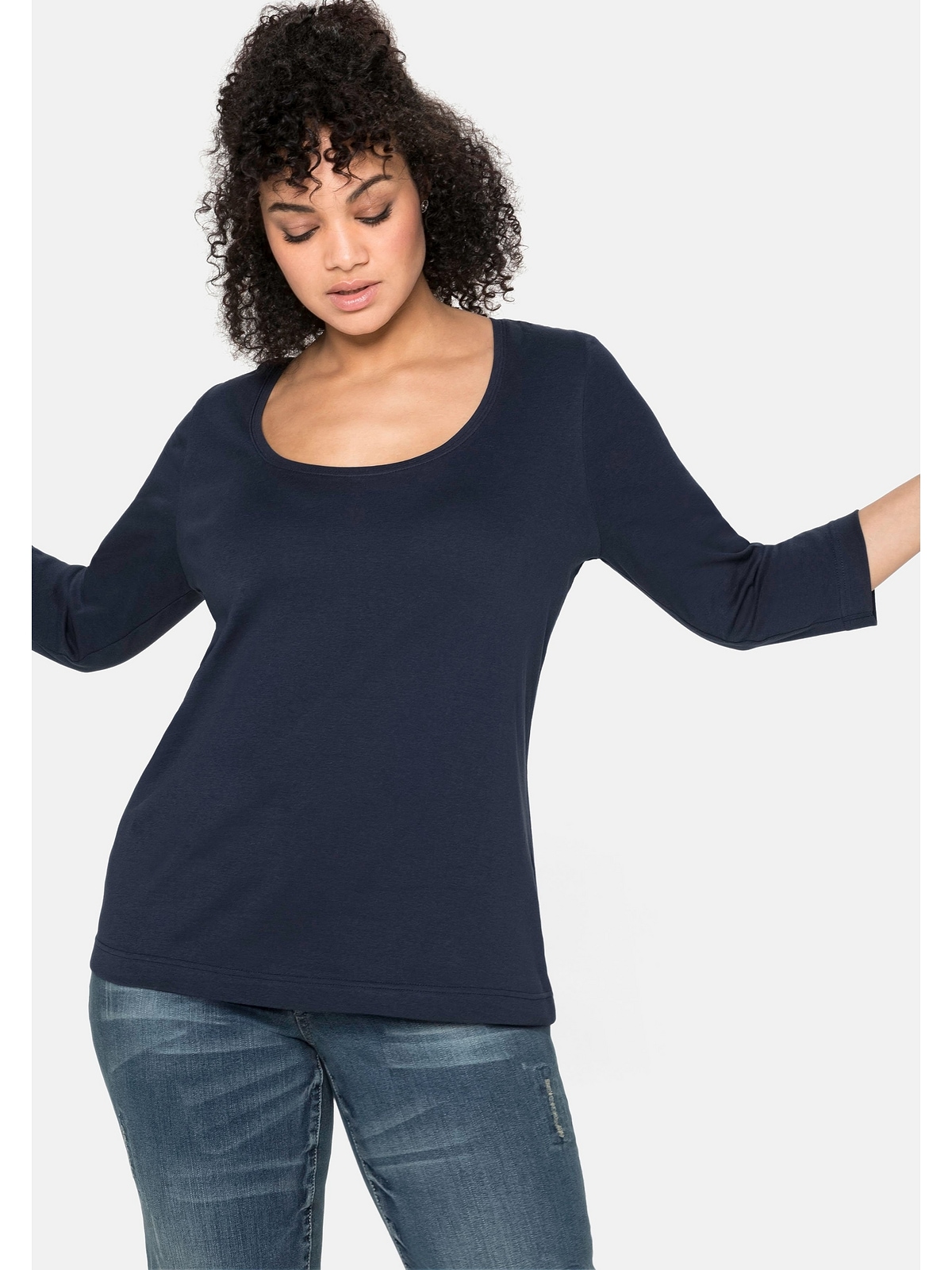 Sheego 3/4-Arm-Shirt »Große Größen«, aus bestellen Baumwolle reiner